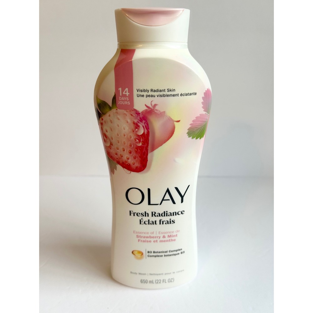 Olay Fresh Radiance Body Wash Strawberry & Mint B3 Botanical Complex 22oz 650ml